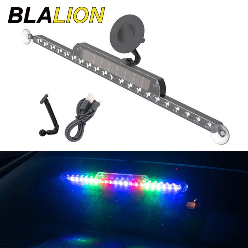 Đèn LED cảnh báo BLALION gắn kính chắn gió phía sau xe hơi USB năng lượng mặt trời nhấp nháy nhiều chế độ