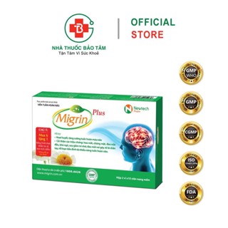 Viên Uống Migrin Plus - Giảm Đau Nửa Đầu, Hoạt Huyết Dưỡng Não - Hộp 20 Viên