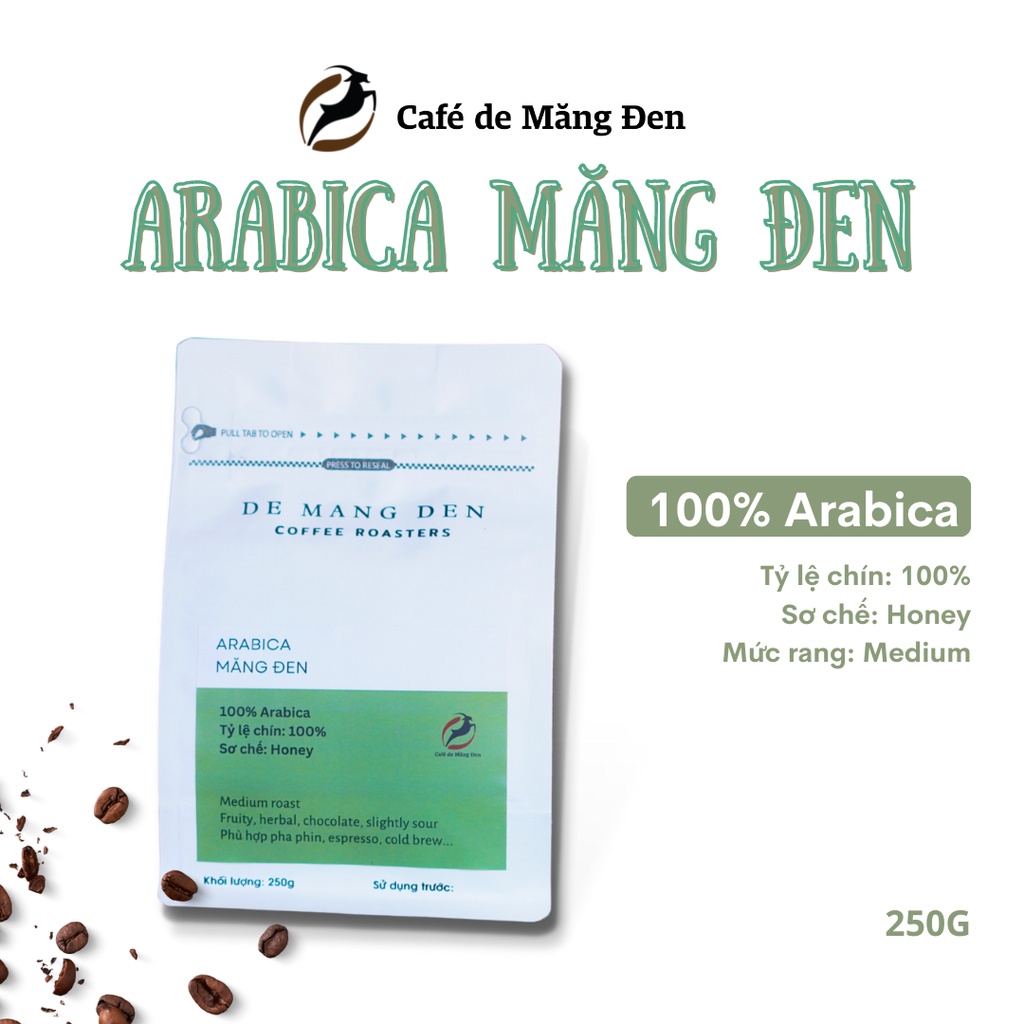 Cà phê Arabica Măng Đen rang mộc - 250g - Cafe de Măng Đen