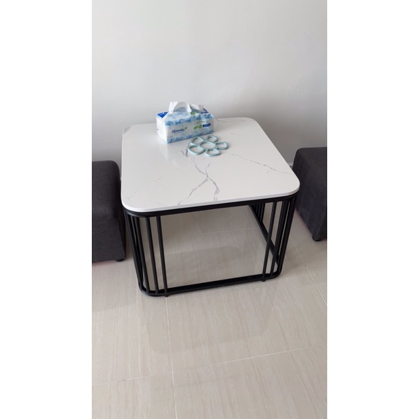 Đơn tỉnh ib shop - Bàn trà sofa phòng khách mặt đá vân mây cẩm thạch cao cấp, khung chân 5 nan chắc chắn | BigBuy360 - bigbuy360.vn