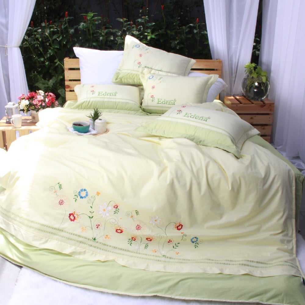 Bộ Ga  Nệm Cotton Solid Edena Mẫu 356 - CHÍNH HÃNG, CAO CẤP