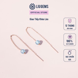 Bông Tai Dài Bạc 925 Liugems Size Nhỏ Tinh Tế Mix Hạt Đá Phong Thuỷ Tự Nhiên Nữ Tính, Nhẹ Nhàng BT07