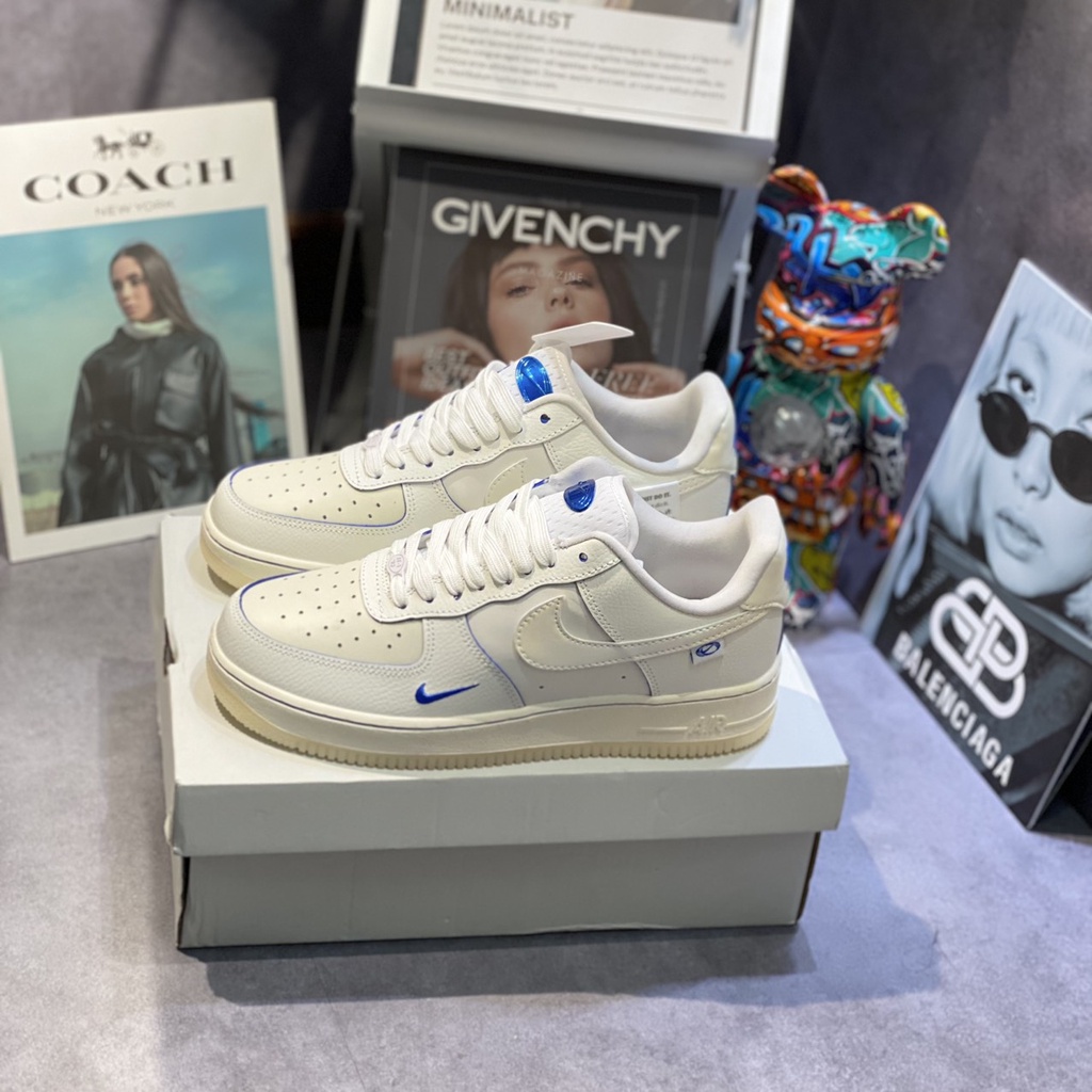 Giày Thể Thao Air Force 1 Low Global Sail Game Royal White Blue Af1 Trắng Sữa Tích Xanh