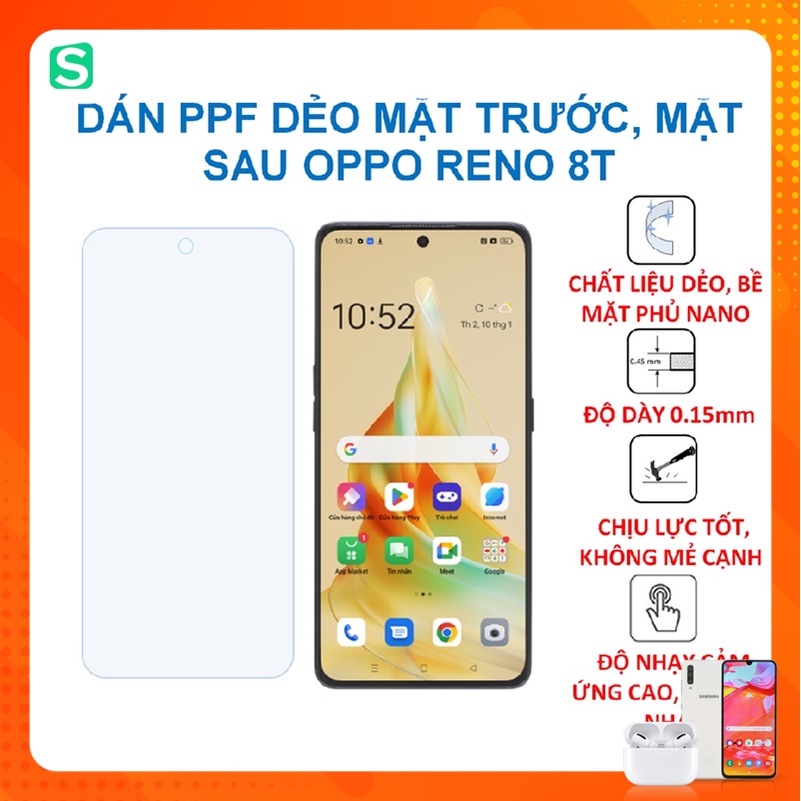 Dán PPF Dẻo Bảo Vệ Màn Hình Reno 8T 5G Reno8 T 5G , Miếng Dán PPF Mặt Sau ánh cầu vồng OPPO Reno 8T 5G