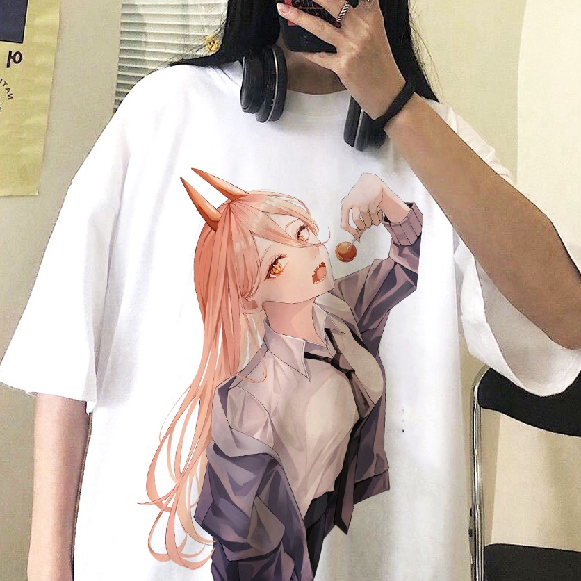 Áo Thun In Hình Waifu Power Chainsaw Man Unisex Nam Nữ