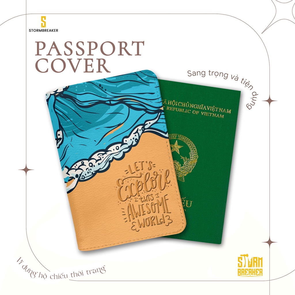 Bao Da Hộ Chiếu / Ví Đựng Passport Du Lịch Nam - Nữ ( in tên cá nhân ) Explore The World - ATPP119 STORMBREAKER