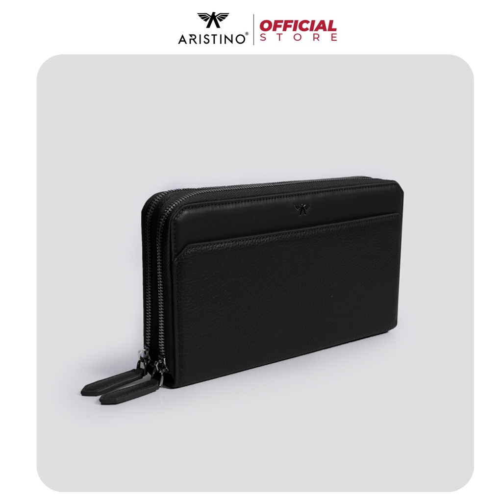 Ví cầm tay nam công sở ARISTINO ATW00702 size 23x13,5x4 cm túi Clutch da khóa kéo chống xước sang trọng lịch lãm