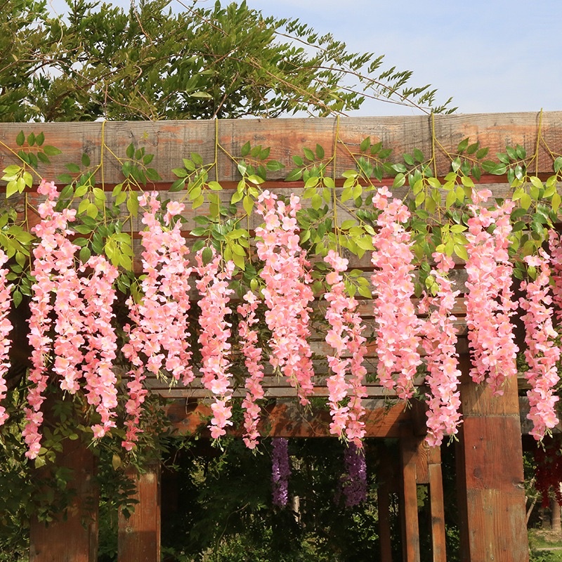 Dây Leo Hoa Giả - Cành Tử Đằng Giả Nhiều Hoa - Trang trí sân vườn, quán cà phê - Thuỳ Chi Decor