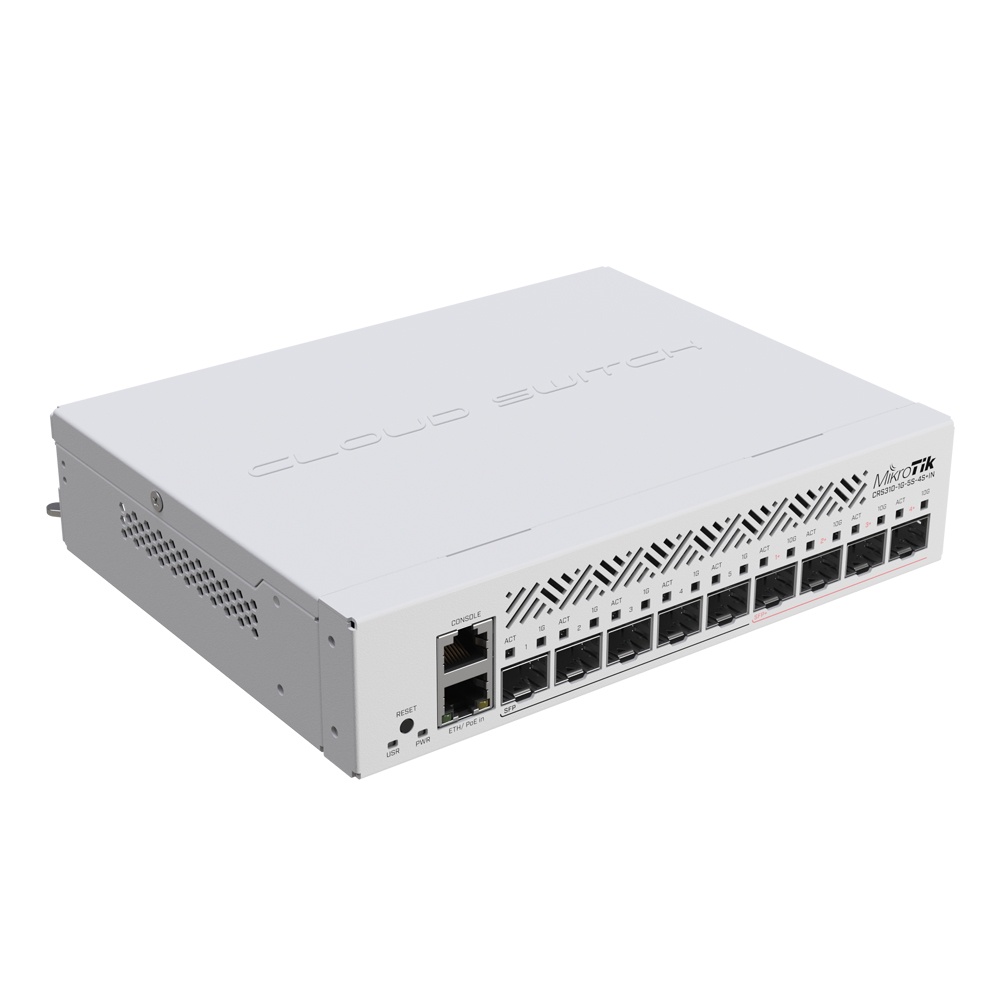 Bộ chuyển mạch Switch MikroTik CRS310-1G-5S-4S+IN, CPU 800MHz, RAM 256MB, 1x Gigabit, 5x SFP, 4x SFP+ hàng chính hãng