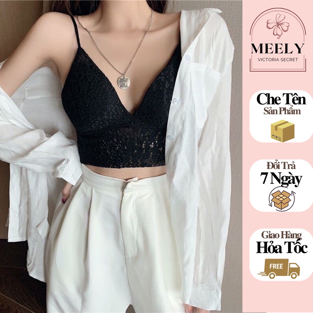 Áo Bralete Ren 2 Dây Cao Cấp Có Đệm Mút Nâng Ngực Dáng Crotop Hot Siêu Tôn Vòng 1 Ren Mềm Mại Co Giãn Dễ Kết Hợp - 066