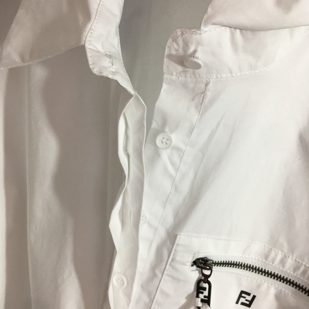 Váy sơ mi ngắn tay thắt eo nữ Fendi FD thiết kế thanh lịch