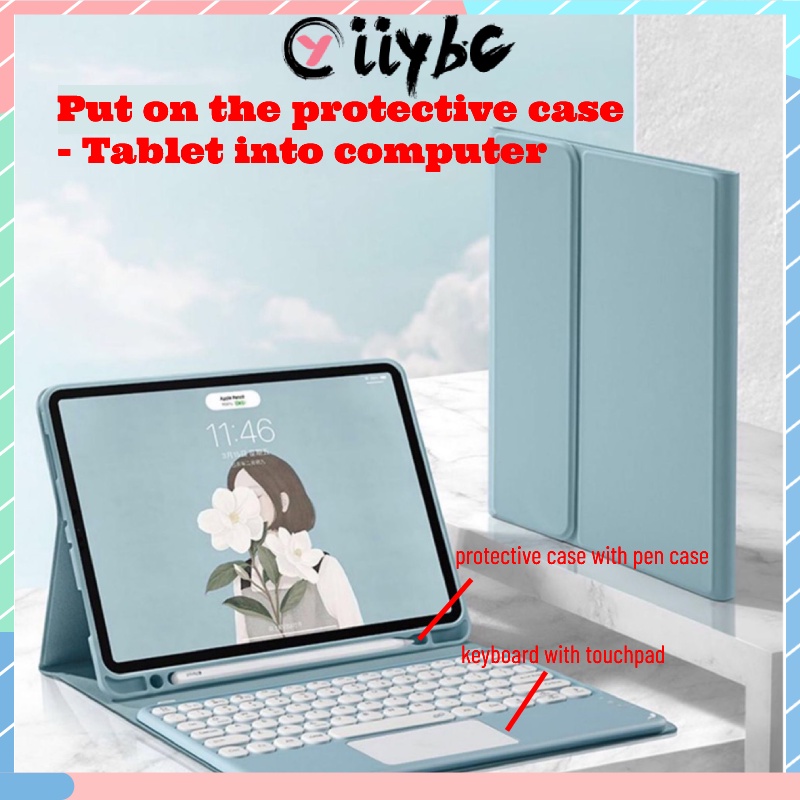 Bao Da Máy Tính Bảng Bằng Silicon Mềm Nam Châm Có Ngăn Đựng Bút Cảm Ứng Cho IPAD Pro 2018 / 2020 / 2021 / 2022