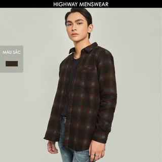 Áo sơ mi flannel nam cotton Highway Johan Kẻ nâu xanh