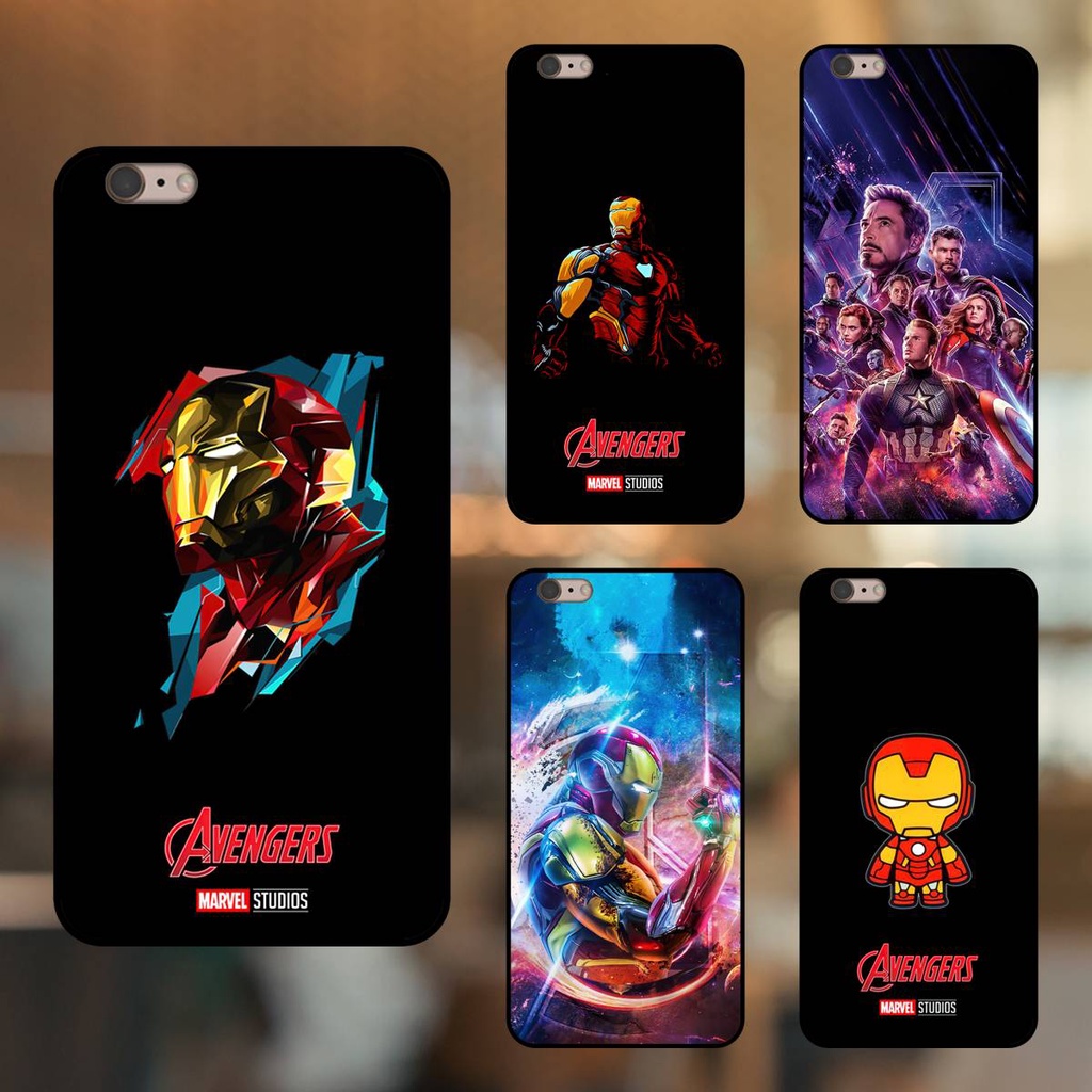 Ốp lưng điện thoại iPhone 6s Plus, 6 Plus viền đen Iron Man Người Sắt Marvel Avengers