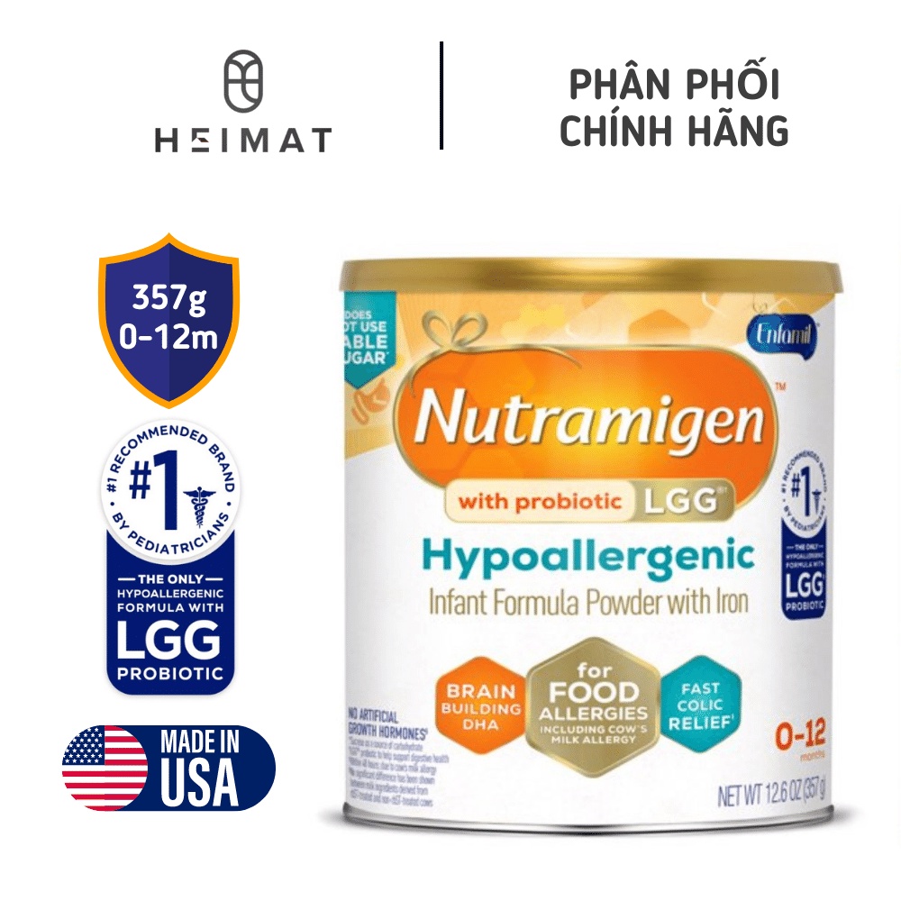 Sữa bột giúp cải thiện tình trạng dị ứng, giảm khả năng bị chàm sữa - Enfamil Nutramigen 357gr (bé 0-12th)