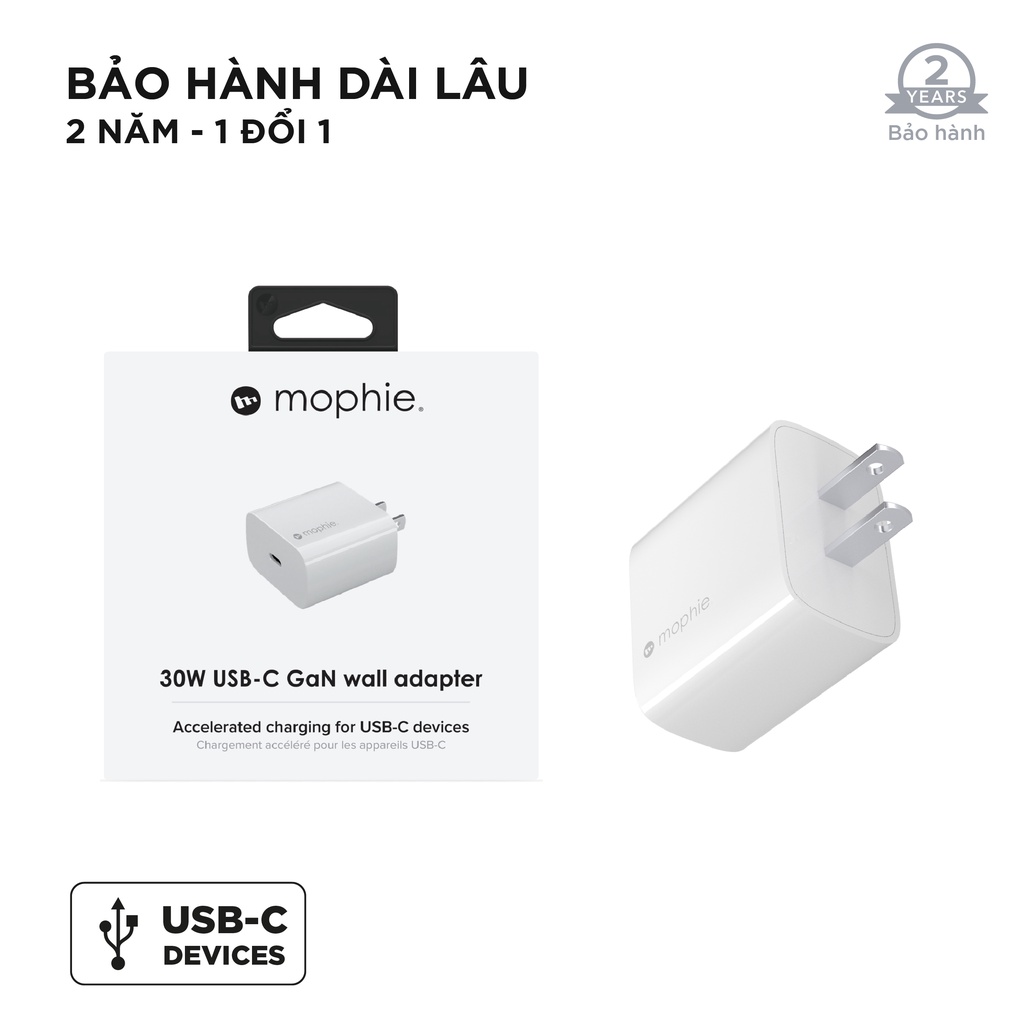 Sạc nhanh Mophie Power Delivery 30W USB-C GaN