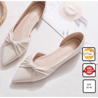 Giày búp bê bigsize khoét eo thắt nơ ở mũi giày full size 30-44, Sam
