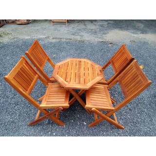 BÀN GHẾ GỖ CAFE MINI GẤP GỌN