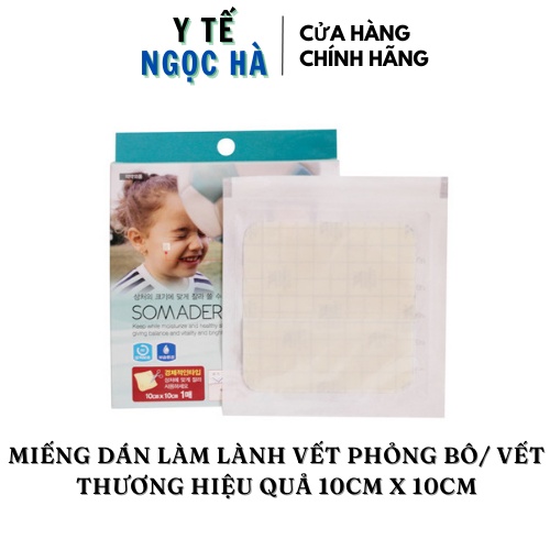 Miếng Dán Hút Mụn/ Lành Vết Thương Somaderm-L (10cm x 10cm) chống thấm nước, làm lành vết thương, chống sẹo