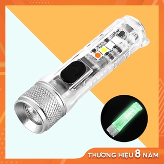 Đèn pin mini vỏ trong suốt s11, móc khóa đèn pin siêu sáng