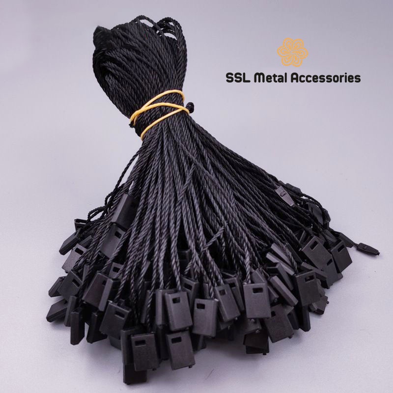 Set 100 dây treo thẻ bài, treo nhãn mác, dây gắn tag quần áo nhựa thời trang mới màu đen trắng cho quần áo TY03