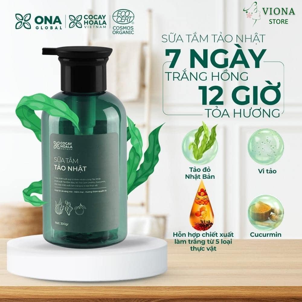 Sữa tắm Tảo Nhật COCAYHOALA hương nước hoa - dưỡng trắng da - trong lượng 300gr