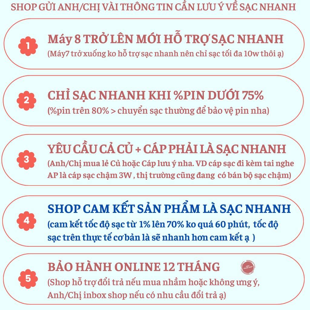 Bộ sạc nhanh 20w PD dành cho IP sạc 30p lên 50% chính hãng ZUZG PD01