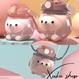 Bình nước cho bé, bình con gấu cute 1l, bình đựng nước cao cấp