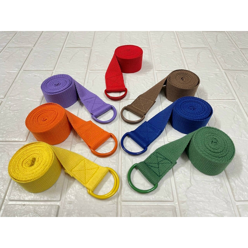 Dây tập yoga cotton 1m83 móc khóa sơn tĩnh điện điều chỉnh an toàn không trơn trượt hỗ trợ tập luyện dụng cụ tập yoga