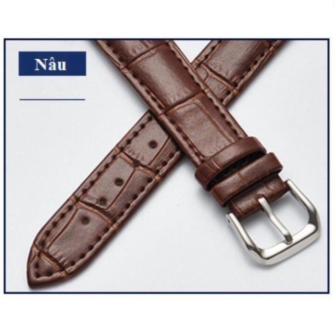Dây đồng hồ da bò dập vân cá sấu cao cấp hiệu Aono size đủ size - Shop nhím yêu