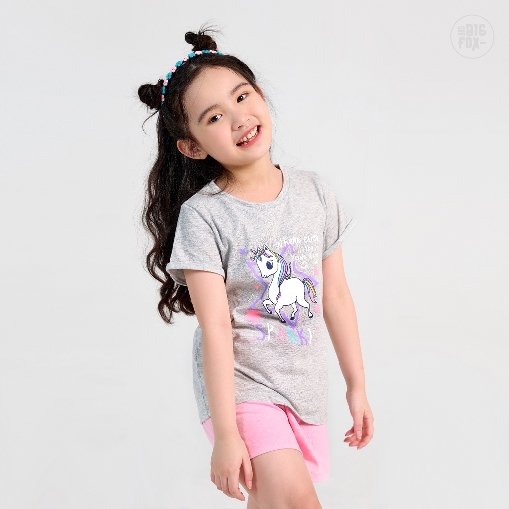 Bô Quần Áo Cho Bé Gái Size Đại  Chất Liệu Cotton in Ngựa Sparkle  Size Trẻ Em 3,4,5,6,7,8,9,10,11 Tuổi