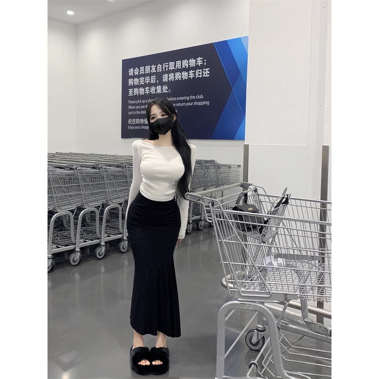 Cocory vn Chân Váy Đuôi Cá Lưng Cao Thời Trang Quyến Rũ Cho Nữ