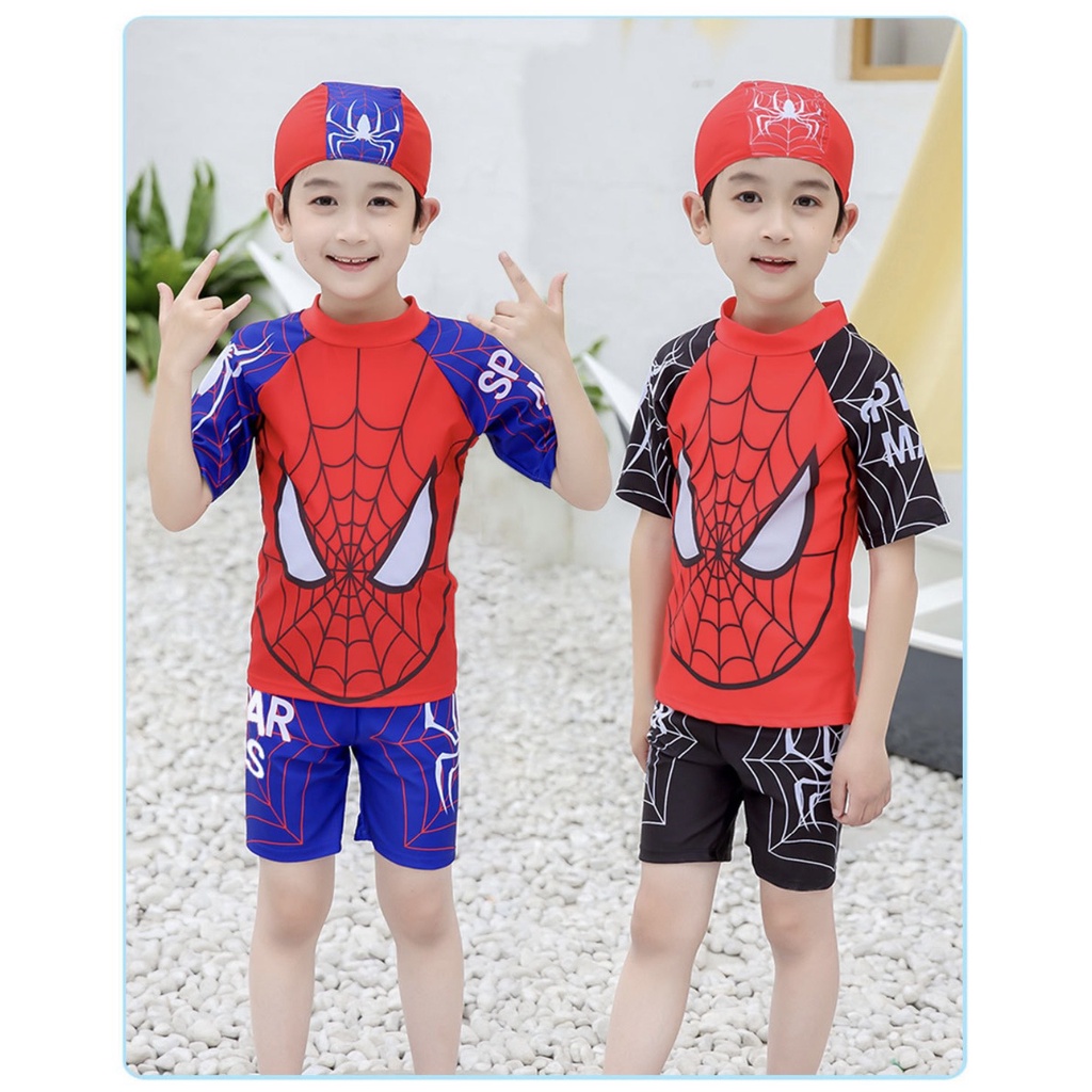 Bộ đồ bơi họa tiết hoạt hình kèm nón bơi cho bé trai