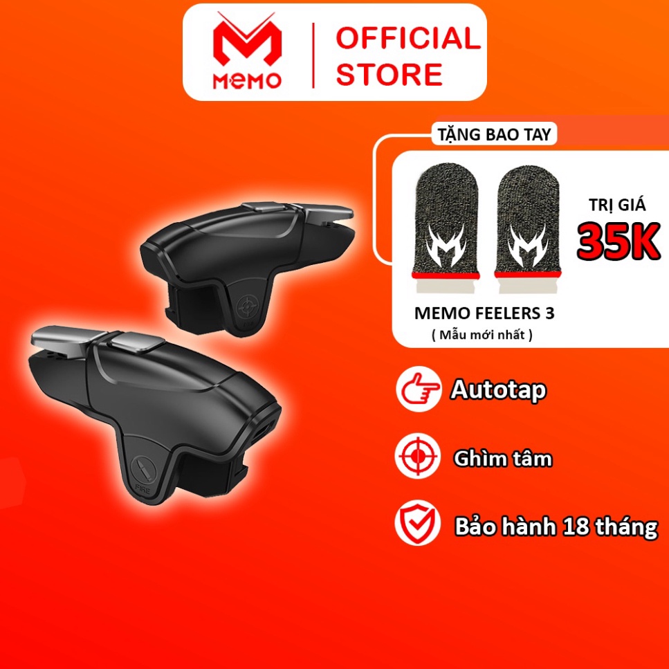 Nút chơi pubg mobile MEMO AK02 hỗ trợ auto tap ghìm tâm chơi game PUBG / FreeFire / ROS / COD sinh tồn cho điện thoại -