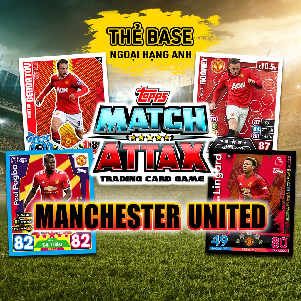 Thẻ Cầu Thủ In Base Match Attax Manchester United Ngoại Hạng Anh