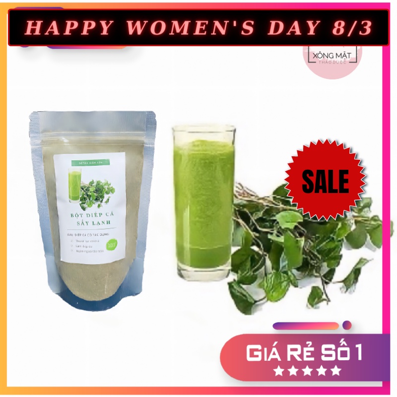 100 gr Bột diếp cá nguyên chất ấy lạnh - thanh lọc cơ thể, đẹp da, ngăn ngừa táo bón + tặng kèm bình thủy tinh 50