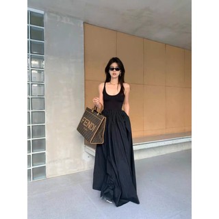 Váy maxi màu đen dáng dài cực trendy - MS036 (Có ảnh thật)