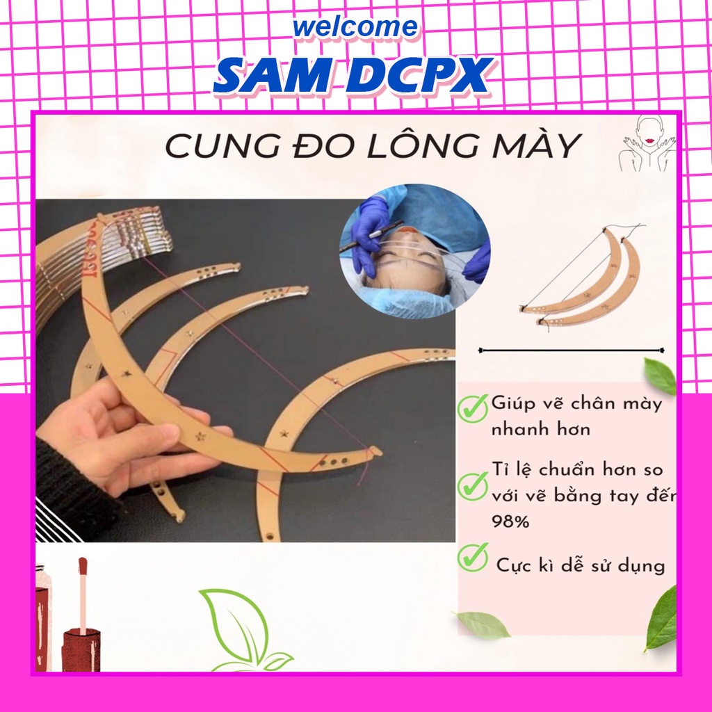 Cung đo lông mày chuẩn EYEBROWS dùng trong Phun Xăm | Sam Dcpx