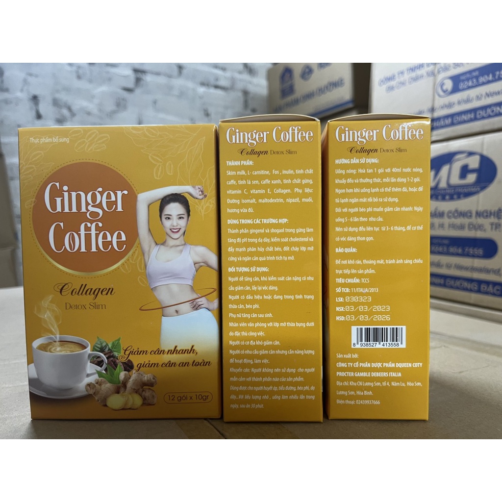 Cà Phê Gừng Collagen Ginger Coffee Hộp 12 Gói