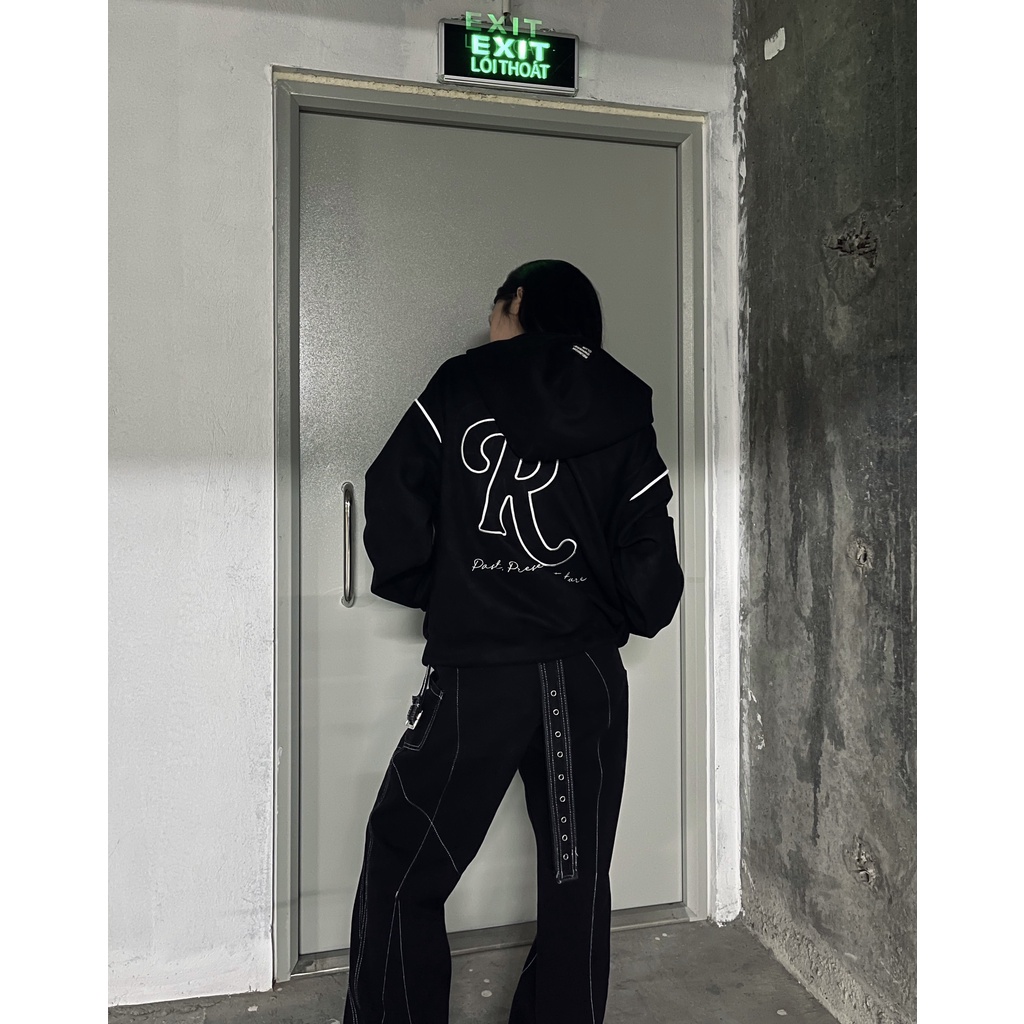 REUNION Boxy Hoodie - Áo Hoodie Boxy REUNION Da Lộn Chữ Thêu version 3.0