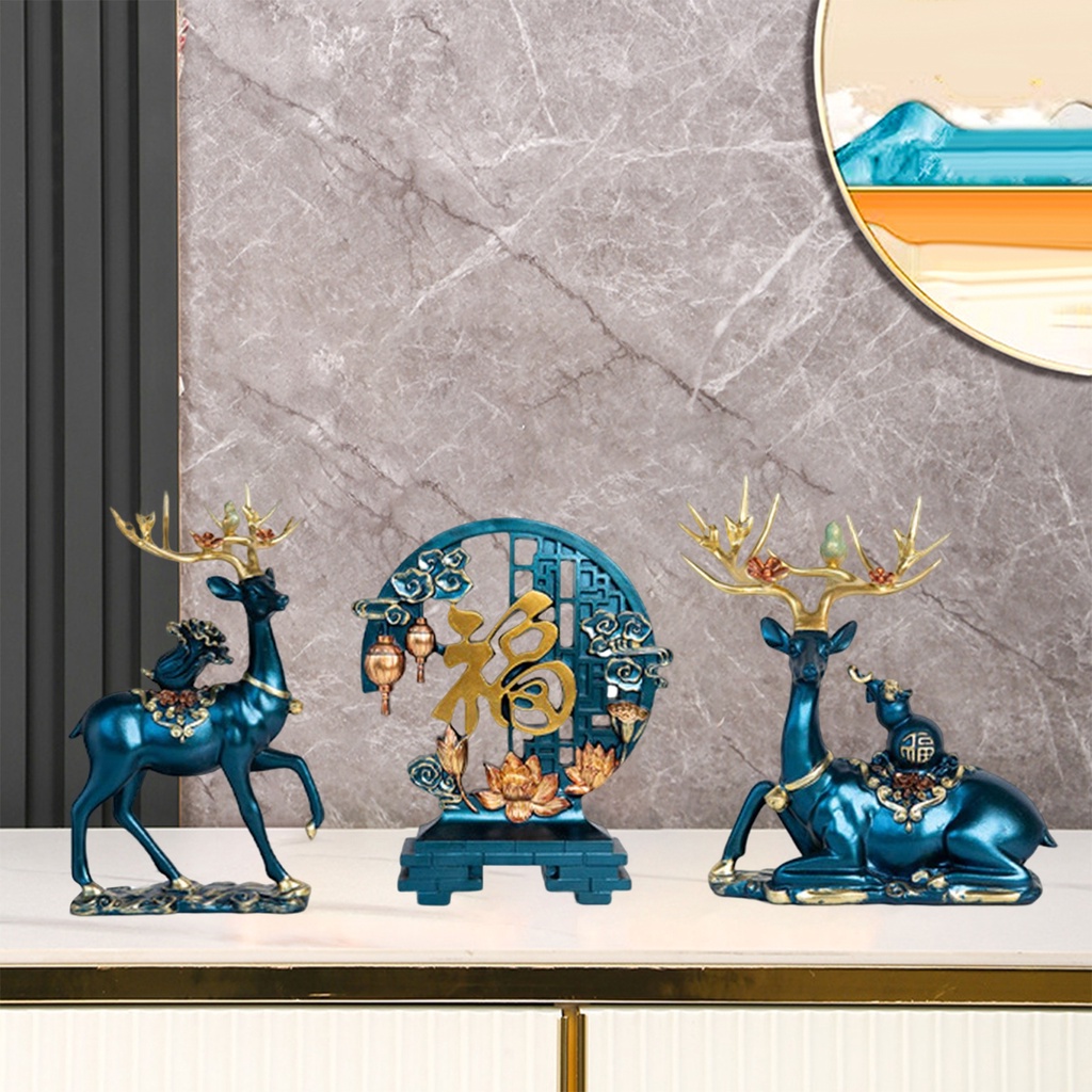 LOVIVER Set 3 Tượng Hươu Xinh Xắn Dùng Để Trang Trí Nội Thất ặp Hươu Trang Trí Phong Cách Châu Âu Hiện Đại Đơn Giản Sang Trọng