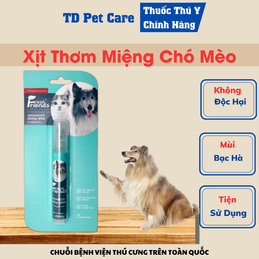 Lọ Xịt Thơm Miệng Cho Chó Và Cho Mèo FRESH FRIEND - Xịt Thơm Miệng Cho Thú Cưng