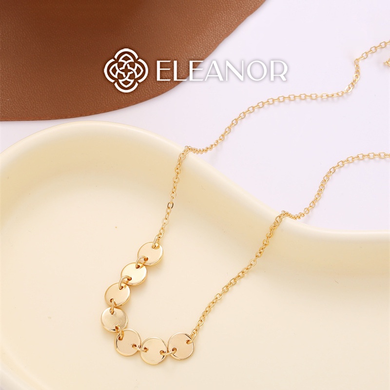 Dây chuyền nữ bạc 925 Eleanor Accessories choker thiết kế mặt tròn mắt xích phụ kiện trang sức 5368