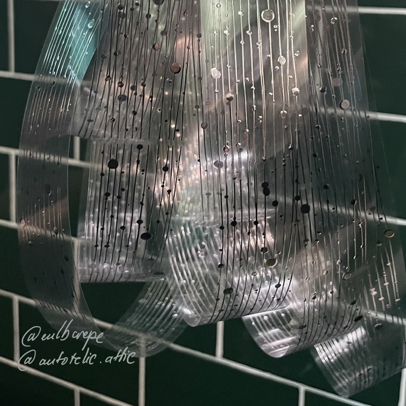 Băng dính PET tape hoạ tiết dải mạ bạc Flowing Galaxy của XXL Studio trang trí toploader journal