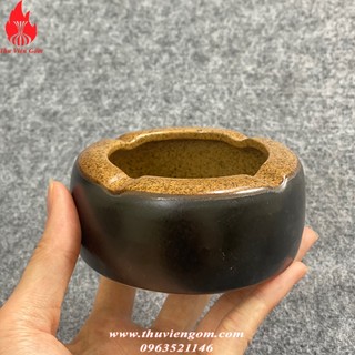 Gạt tàn thuốc lá gốm sứ nâu Bát tràng đẹp cao cấp giá rẻ