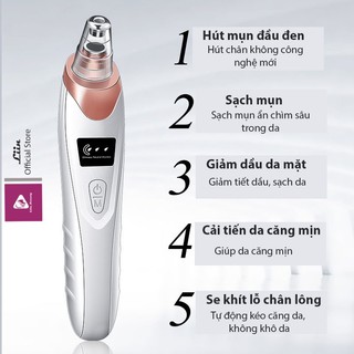 Máy hút mụn đầu đen, mụn ẩn 5in1 chăm sóc da mặt hết mụn làm căng mịn da, đẹp da tự nhiên