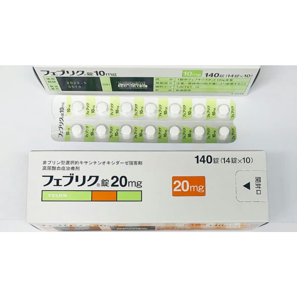 Viên uống hỗ trợ Gout Feburic Tablet 10mg 100 viên nội địa Nhật bản