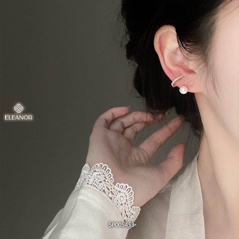 Bông tai nữ chuôi bạc 925 Eleanor Accessories đính đá kết hợp ngọc trai nhân tạo phụ kiện trang sức 5453