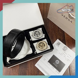 Thắt lưng nam, dây lưng da VER SARC 2 mặt khóa thay đổi bản đẹp Super Fullbox thẻ bill túi vải túi