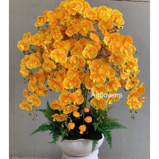 Hoa giả, hoa lụa - Lan hồ điệp 3 nhánh 110cm (giá 1 cành )